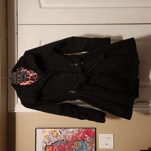 Steve Madden black skirted dressy coat women size xsmall